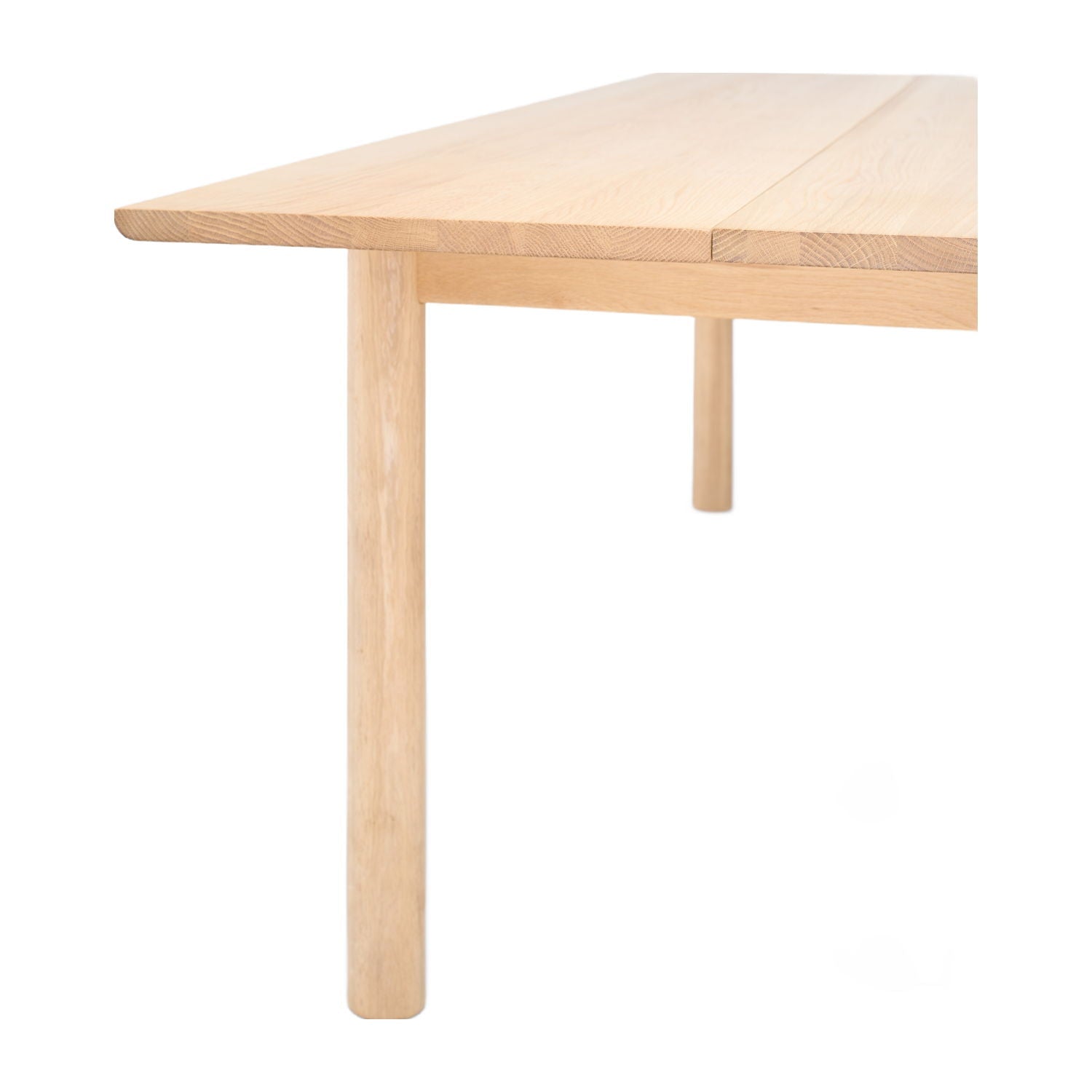Table à manger rectangulaire scandinave en chêne massif avec pieds cylindriques pour salle à manger