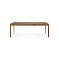 Table à manger extensible en teck naturel avec rallonge dissimulée pour salle à manger