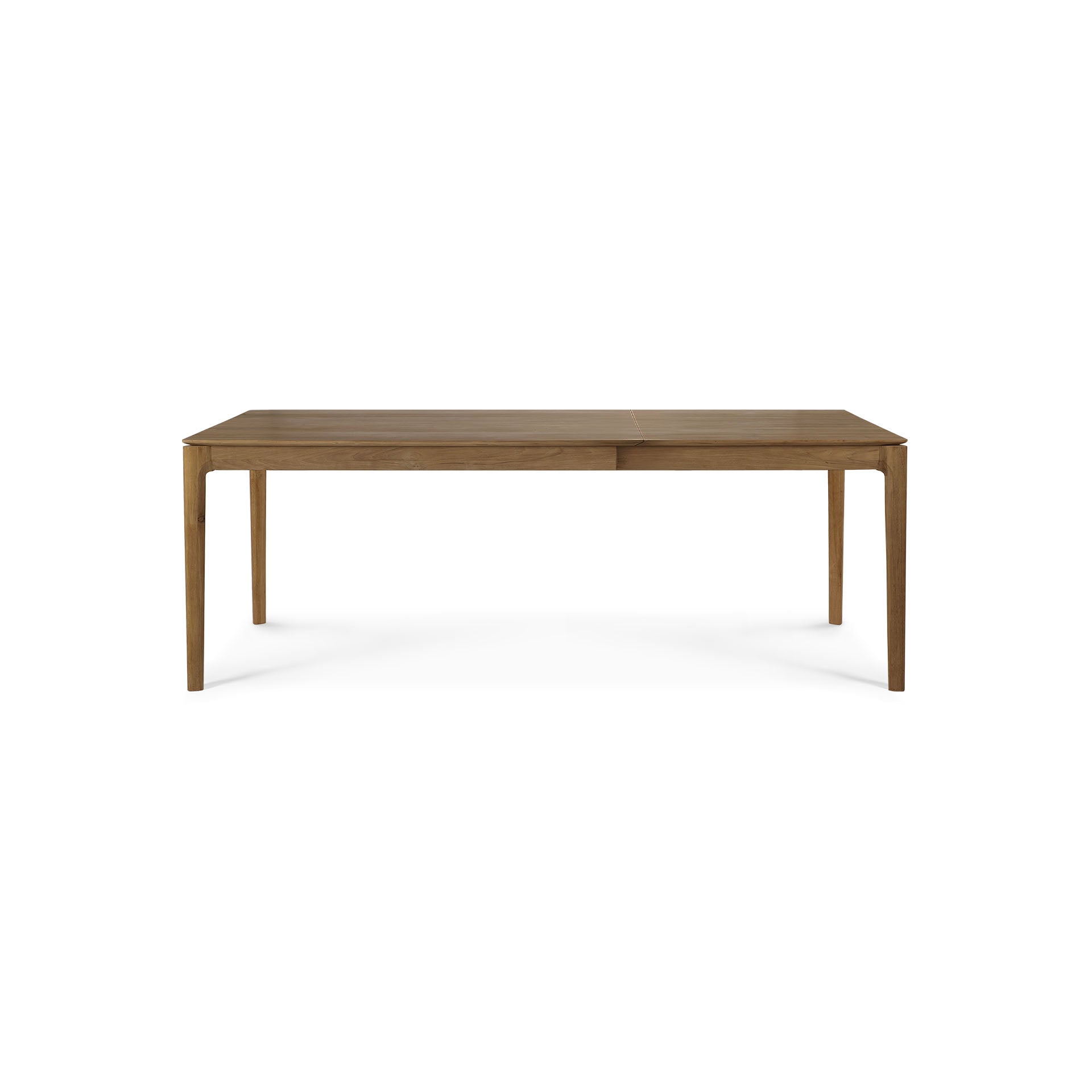 Table à manger extensible en teck naturel avec rallonge dissimulée pour salle à manger
