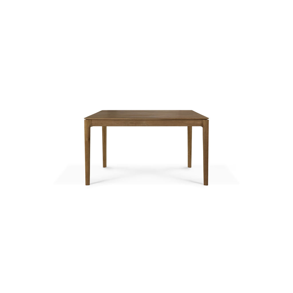 Table à manger extensible en teck naturel avec rallonge dissimulée pour salle à manger