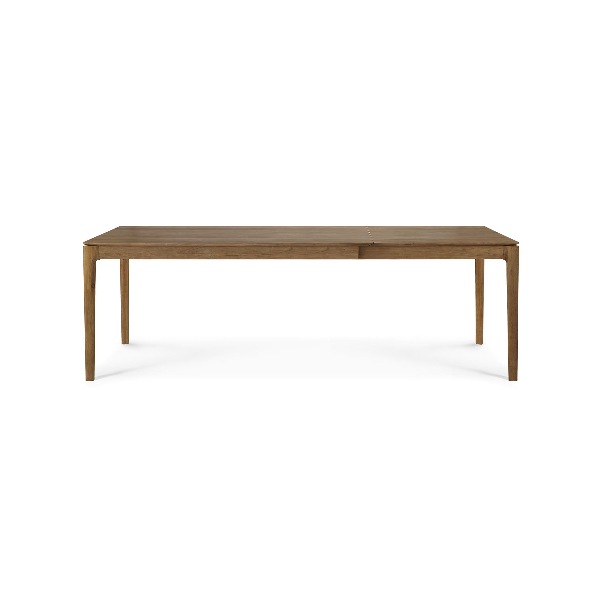 Table à manger extensible en teck naturel avec rallonge dissimulée pour salle à manger