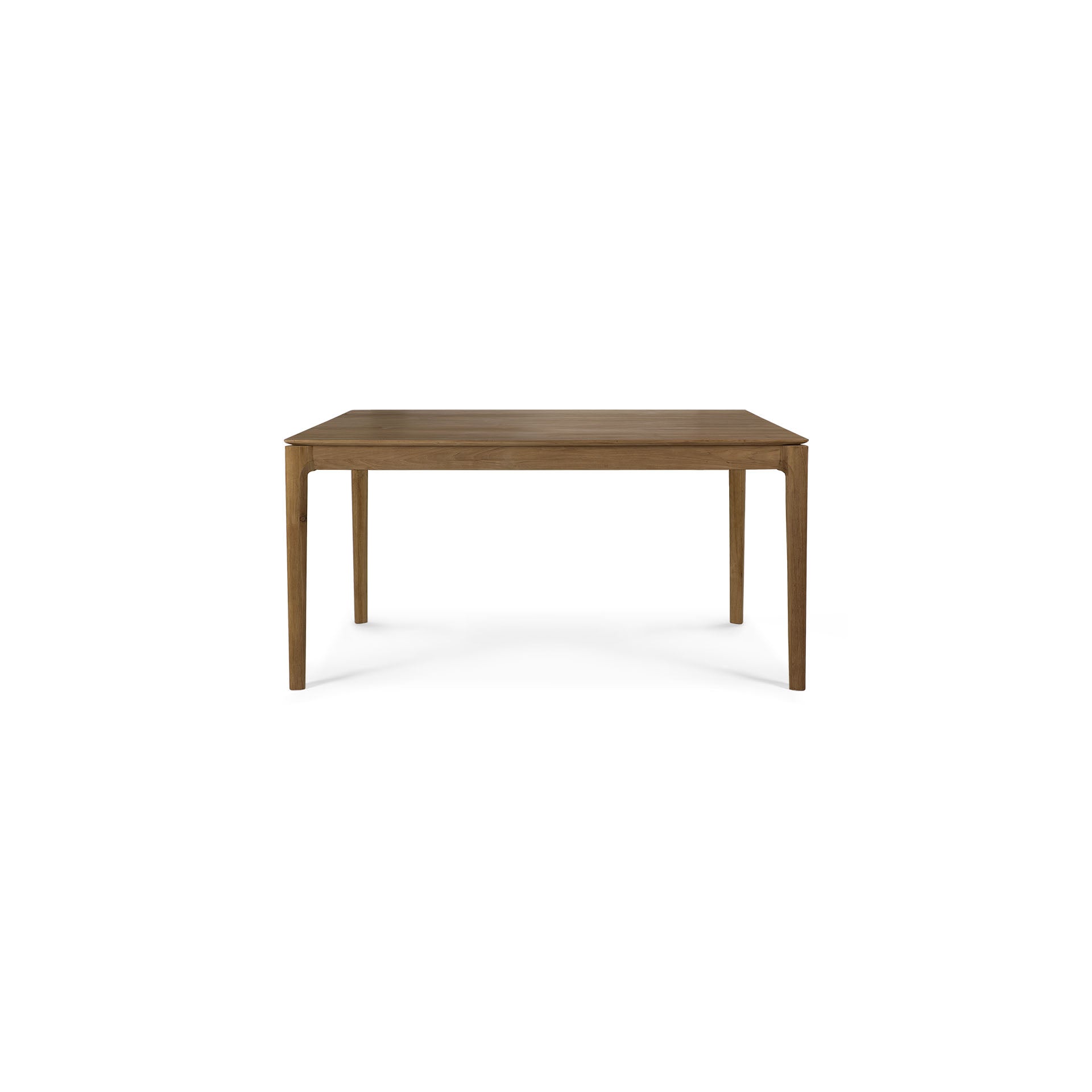 Table à manger extensible en teck naturel avec rallonge dissimulée pour salle à manger