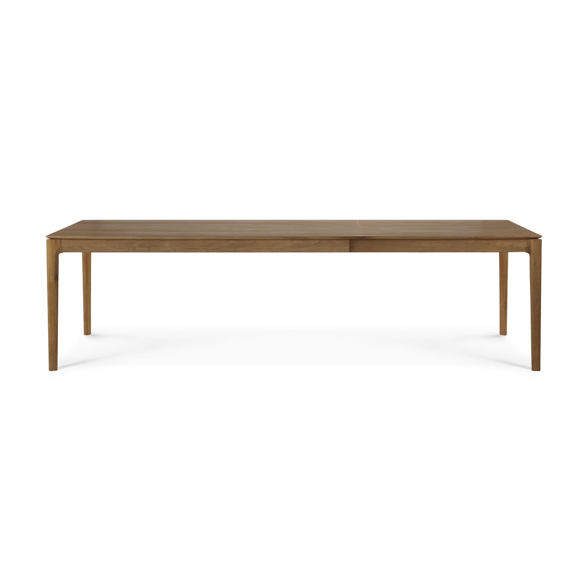 Table à manger extensible en teck naturel avec rallonge dissimulée pour salle à manger