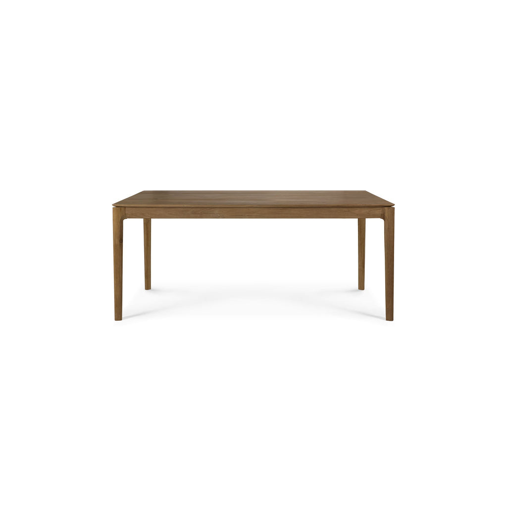 Table à manger extensible en teck naturel avec rallonge dissimulée pour salle à manger