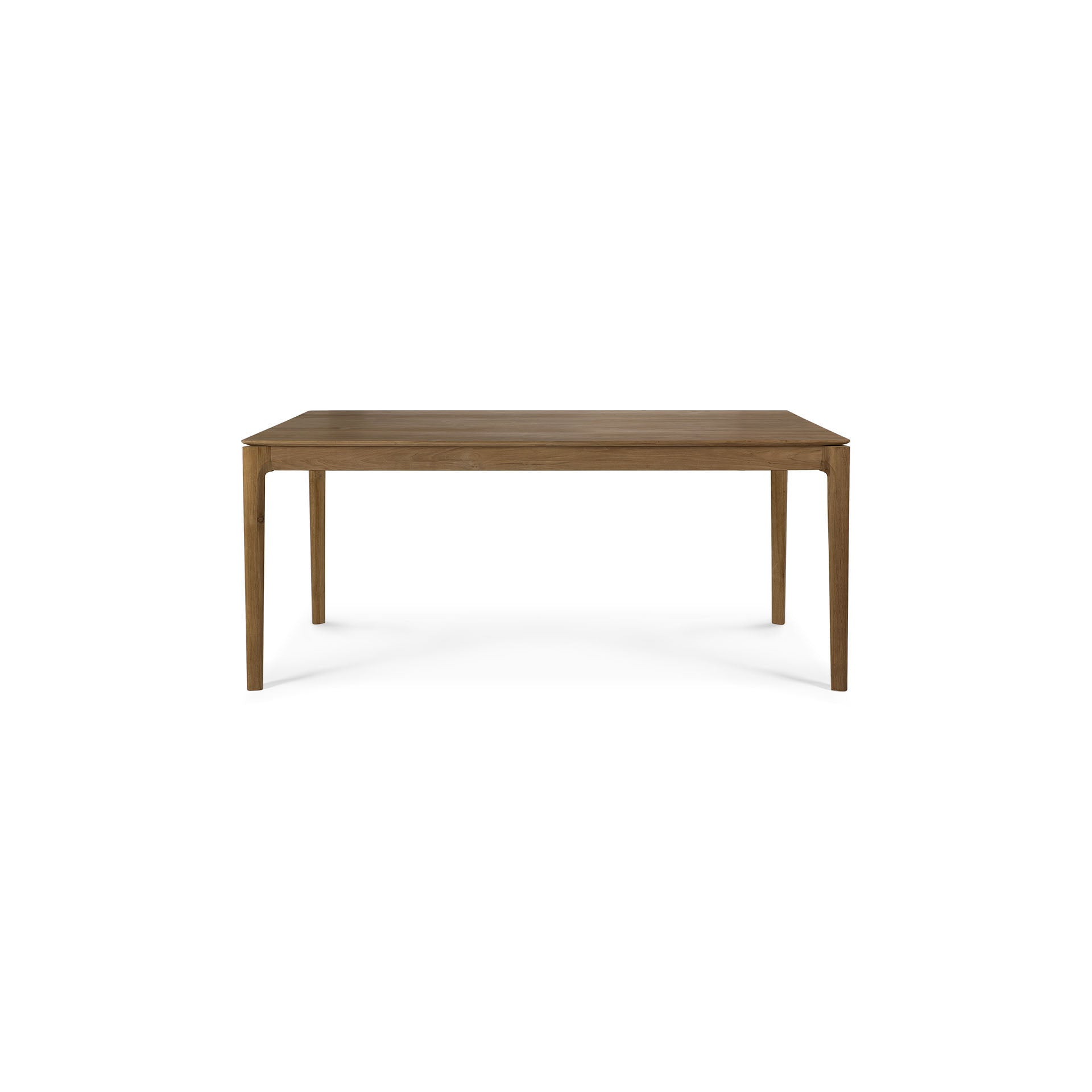 Table à manger extensible en teck naturel avec rallonge dissimulée pour salle à manger