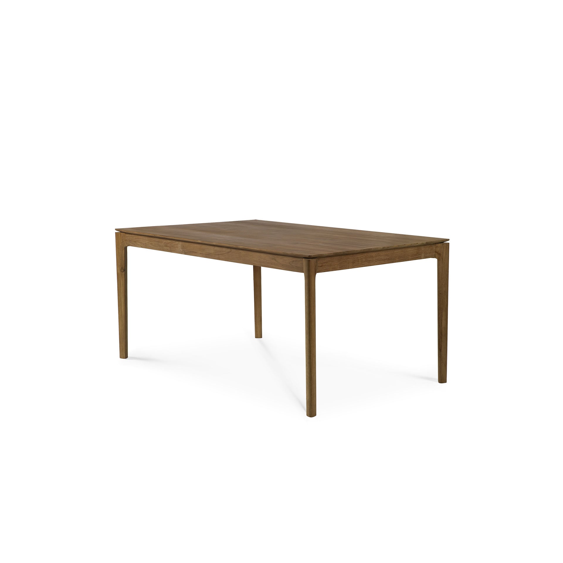 Table à manger extensible en teck naturel avec rallonge dissimulée pour salle à manger