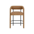Tabouret de comptoir contemporain en cuir et métal avec accoudoirs et cadre thermolaqué pour cuisine et salle à manger