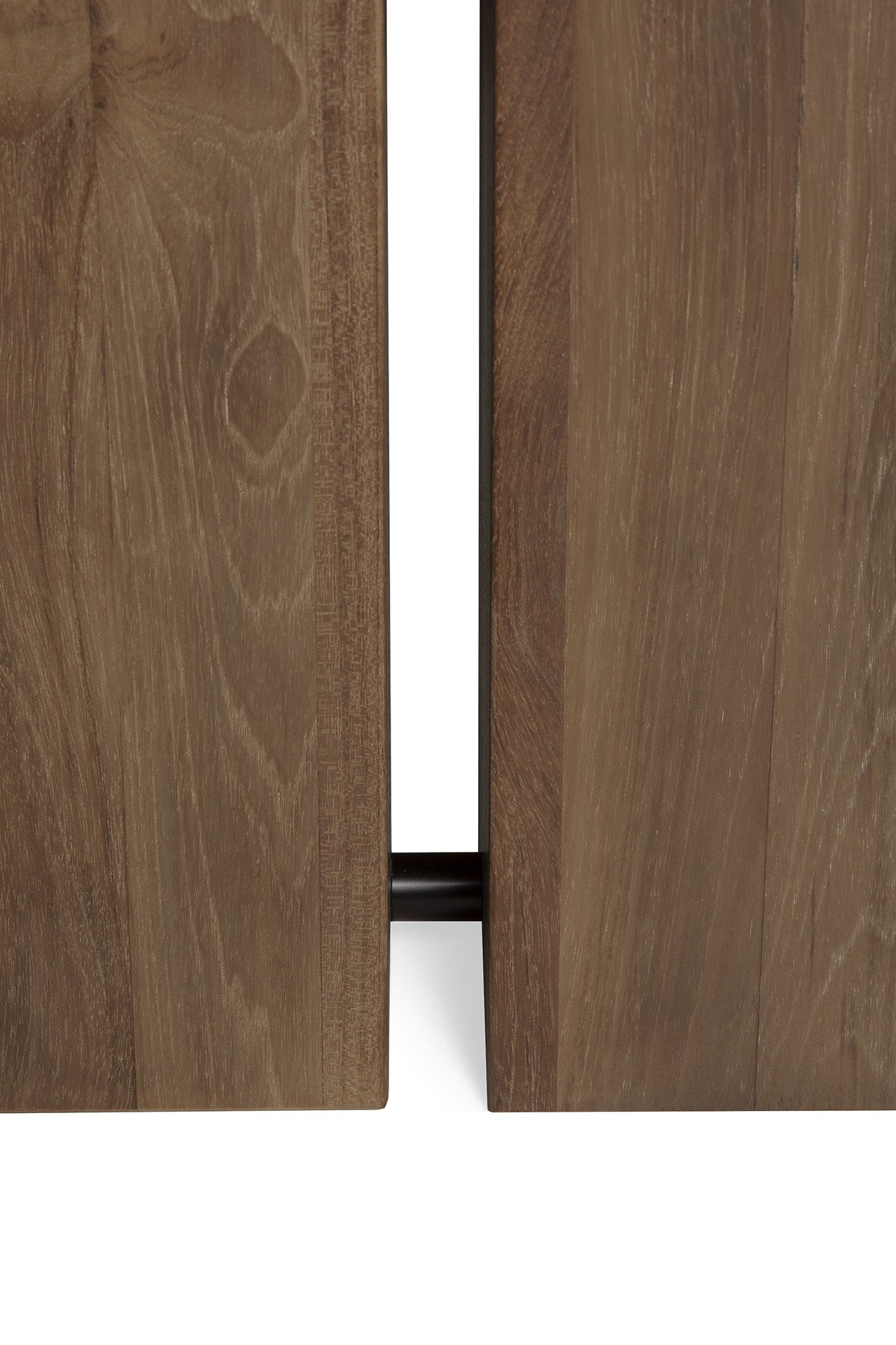 Table à manger extensible en teck massif rustique avec rallonge papillon pour salle à manger