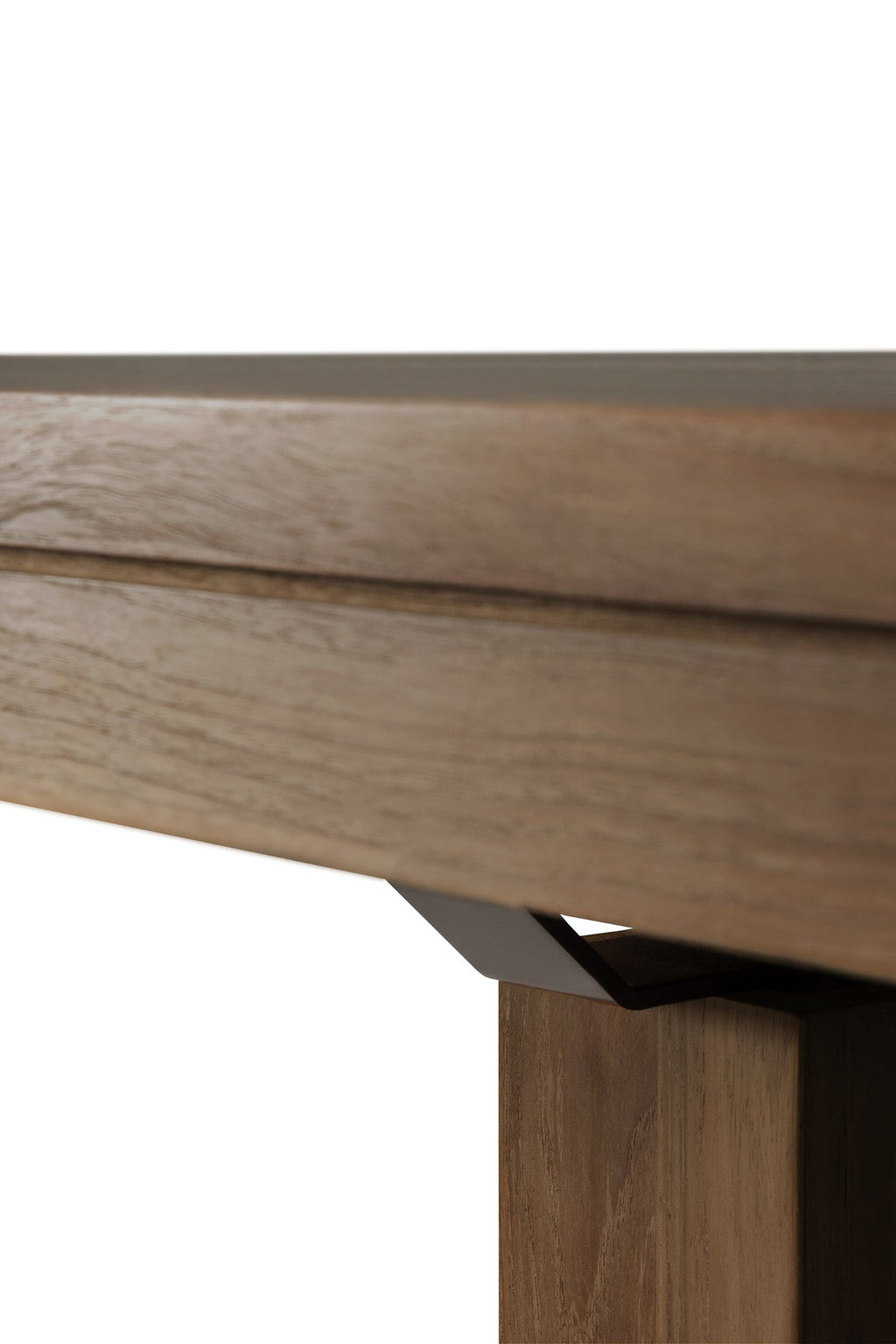 Table à manger extensible en teck massif rustique avec rallonge papillon pour salle à manger
