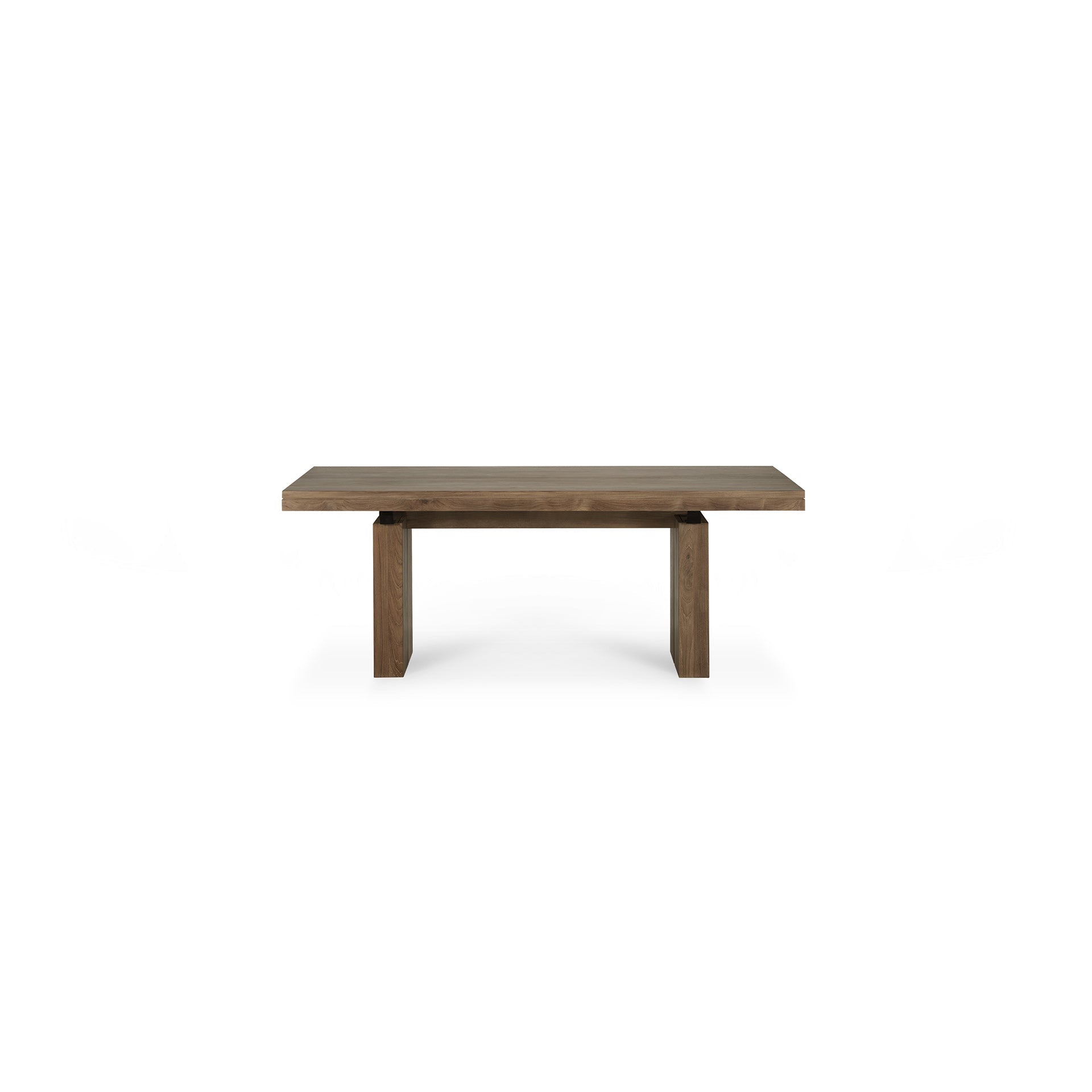 Table à manger extensible en teck massif rustique avec rallonge papillon pour salle à manger