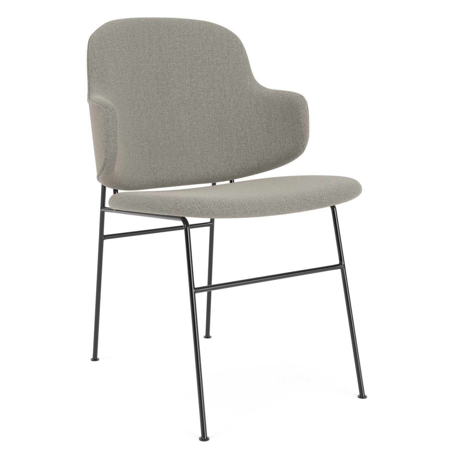 Chaise de salle à manger entièrement tapissée de style scandinave, avec support dorsal enveloppant