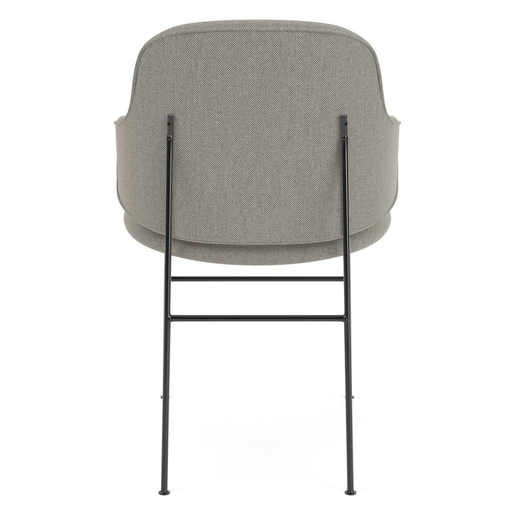 Chaise de salle à manger entièrement tapissée de style scandinave, avec support dorsal enveloppant
