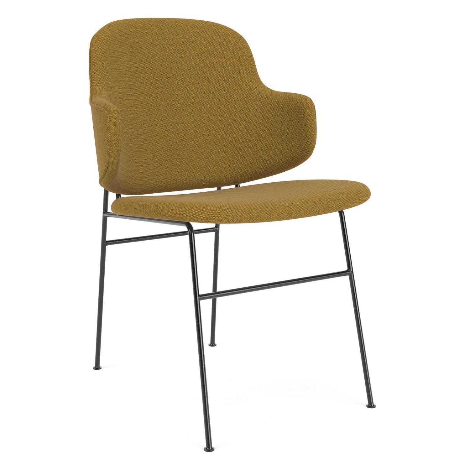 Chaise de salle à manger entièrement tapissée de style scandinave, avec support dorsal enveloppant