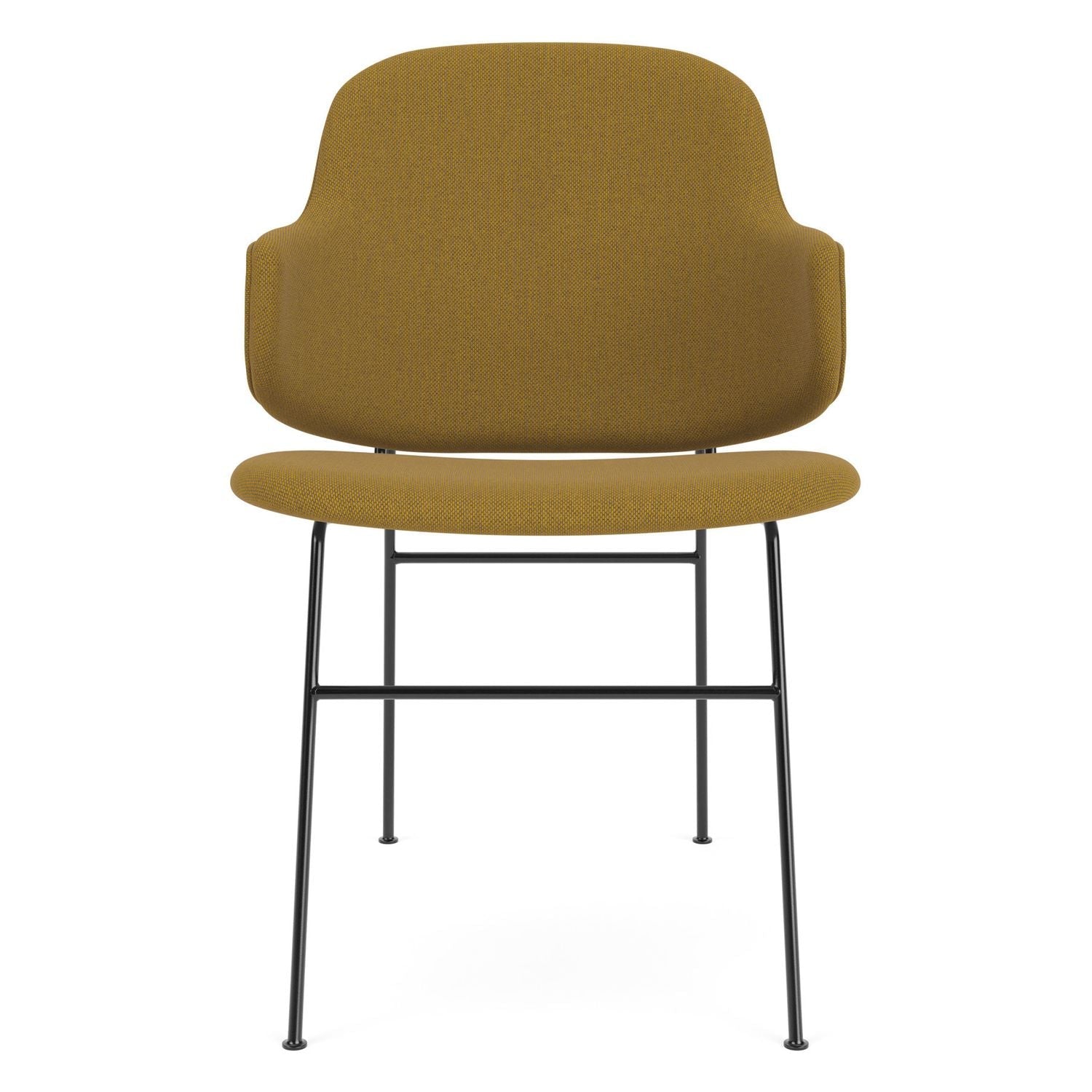 Chaise de salle à manger entièrement tapissée de style scandinave, avec support dorsal enveloppant