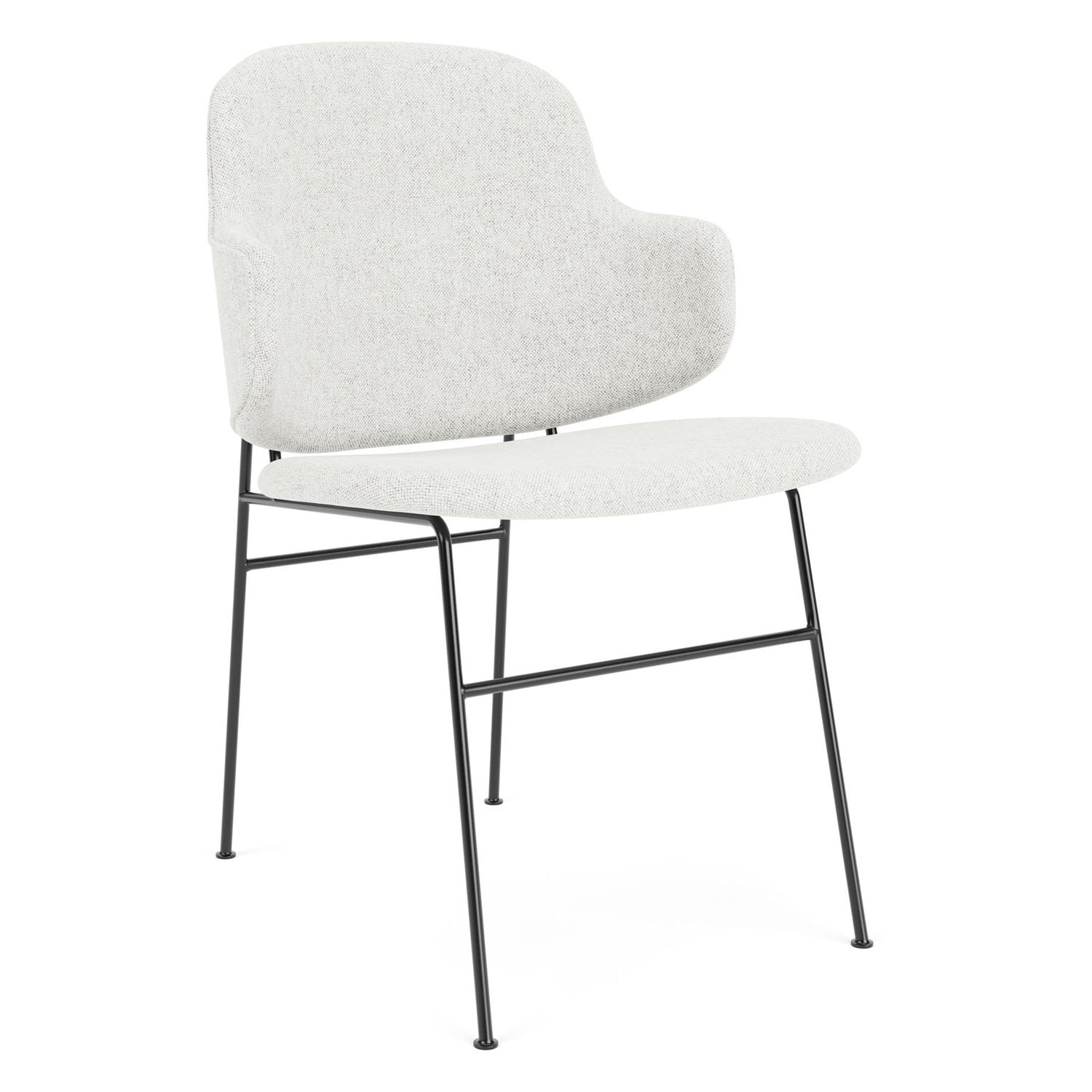 Chaise de salle à manger entièrement tapissée de style scandinave, avec support dorsal enveloppant
