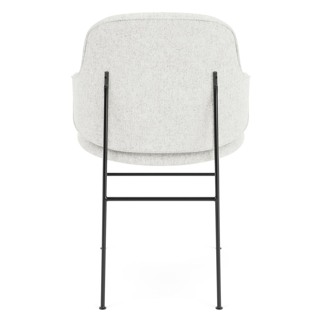 Chaise de salle à manger entièrement tapissée de style scandinave, avec support dorsal enveloppant
