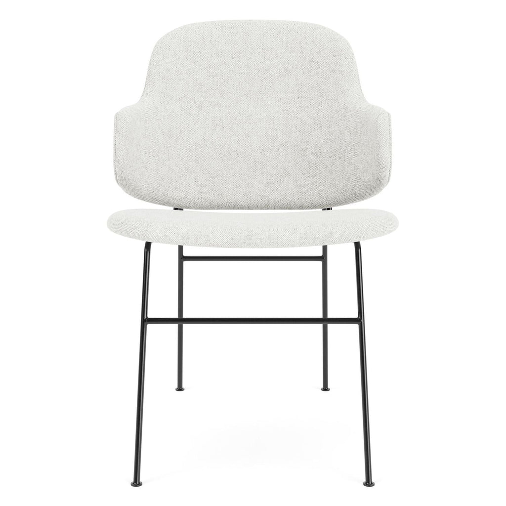 Chaise de salle à manger entièrement tapissée de style scandinave, avec support dorsal enveloppant