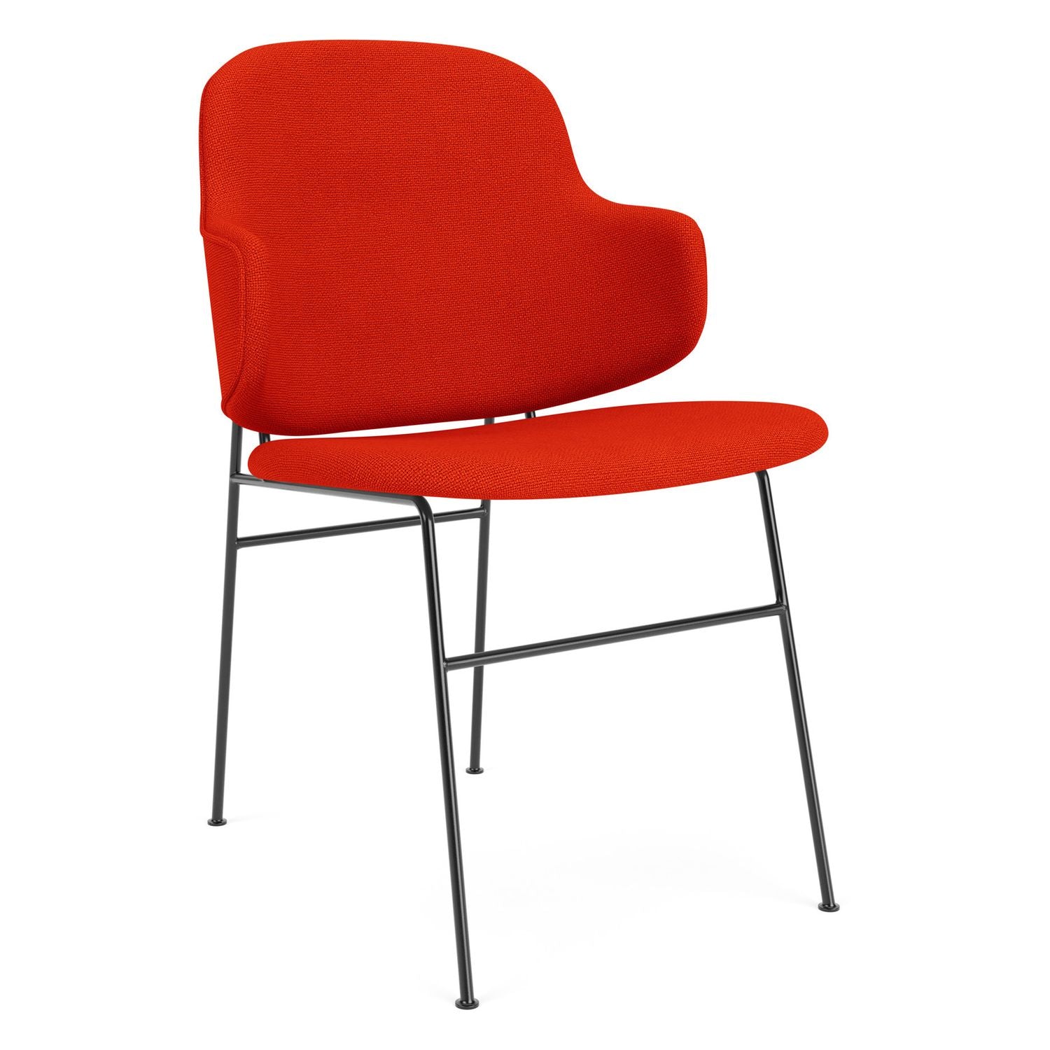Chaise de salle à manger entièrement tapissée de style scandinave, avec support dorsal enveloppant