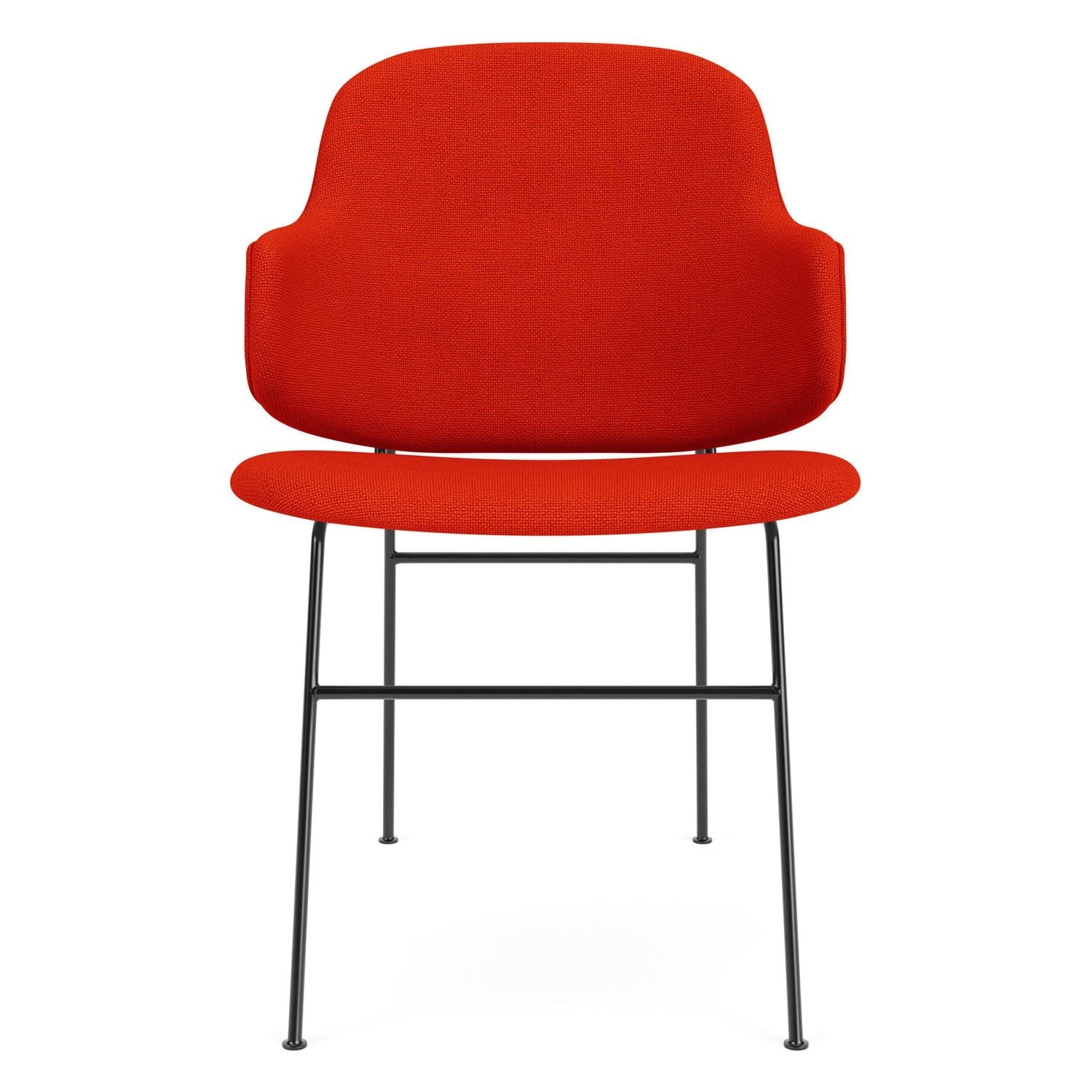Chaise de salle à manger entièrement tapissée de style scandinave, avec support dorsal enveloppant