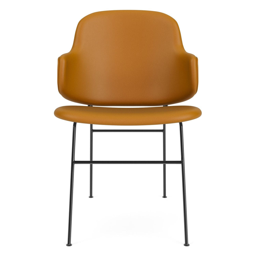 Chaise de salle à manger entièrement tapissée de style scandinave, avec support dorsal enveloppant