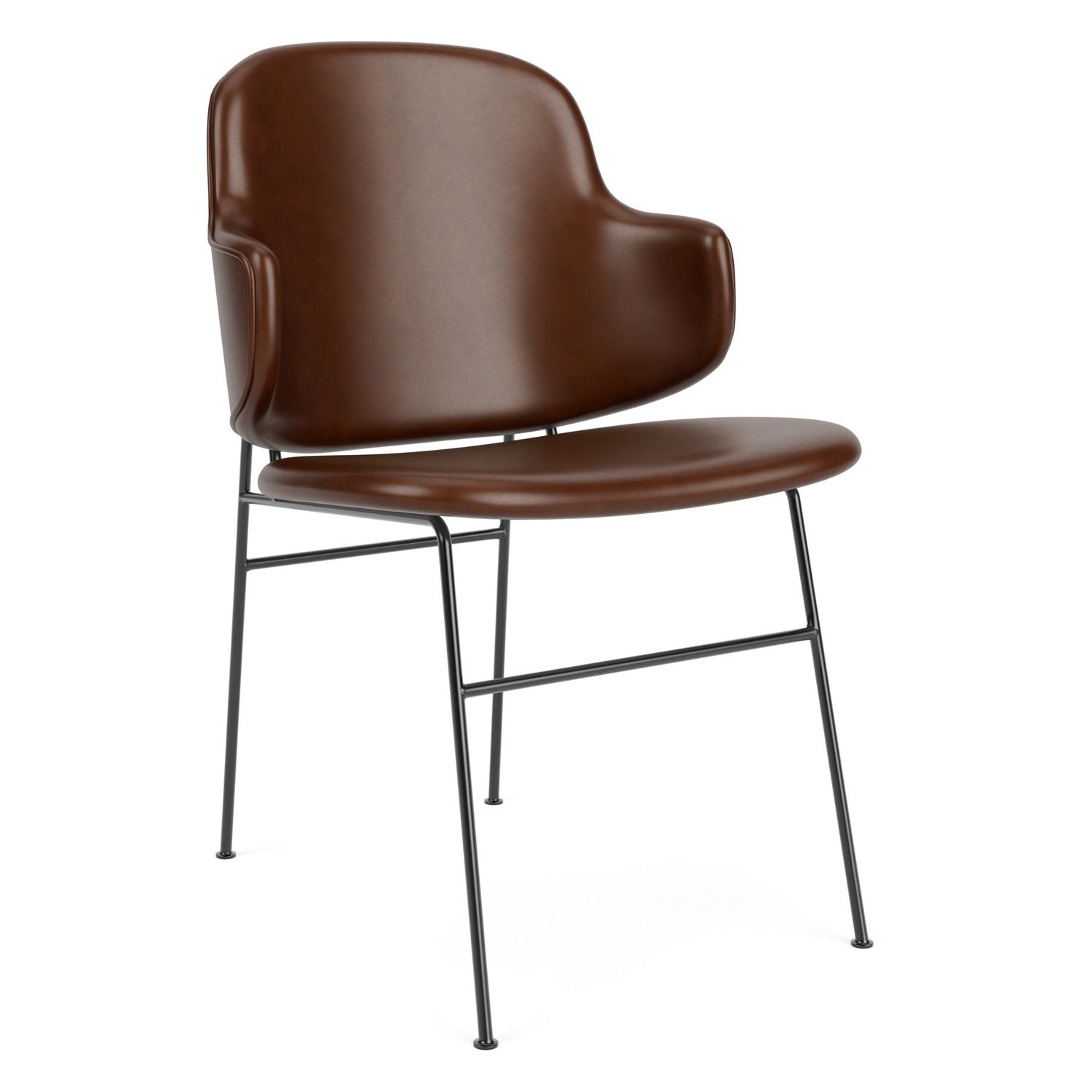 Chaise de salle à manger entièrement tapissée de style scandinave, avec support dorsal enveloppant