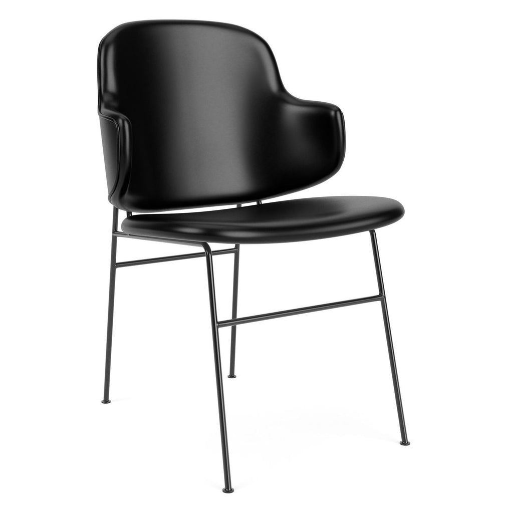 Chaise de salle à manger entièrement tapissée de style scandinave, avec support dorsal enveloppant
