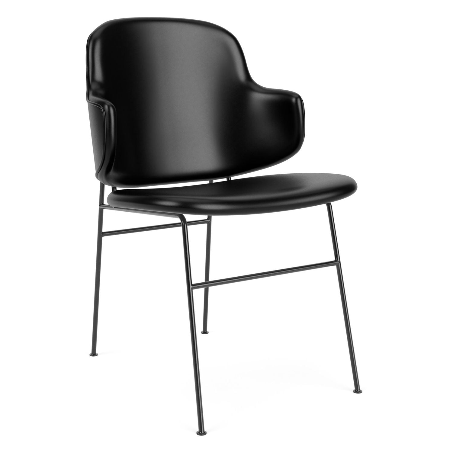 Chaise de salle à manger entièrement tapissée de style scandinave, avec support dorsal enveloppant