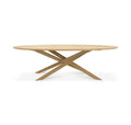 Table à manger ovale minimaliste en chêne massif avec pieds fuselés pour salle à manger