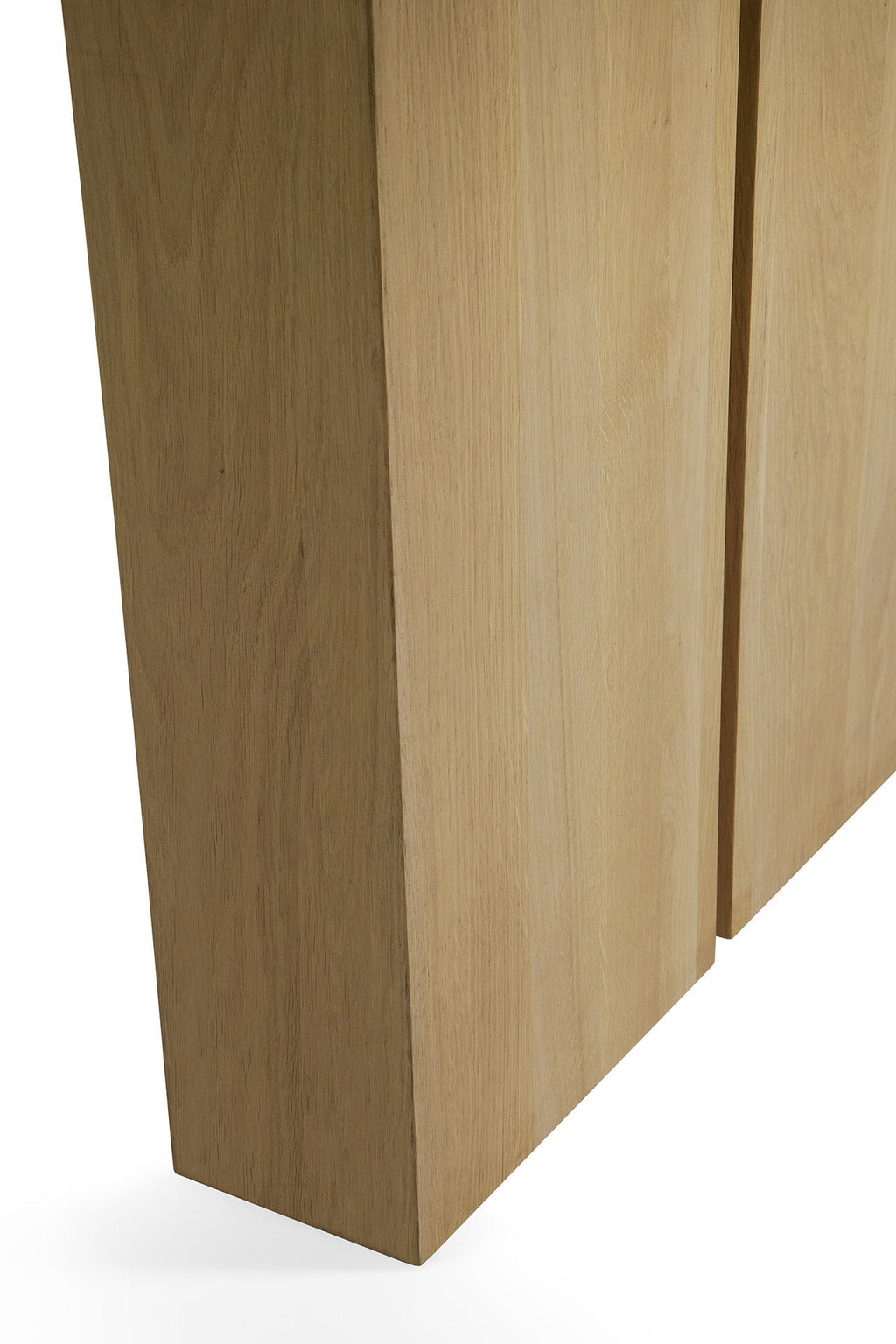Table à manger extensible contemporaine en chêne massif avec système de rallonge intégré pour salle à manger