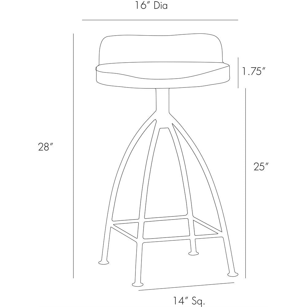 Tabouret de comptoir pivotant rustique en fer et bois avec finition antique sablée pour cuisine et salle à manger