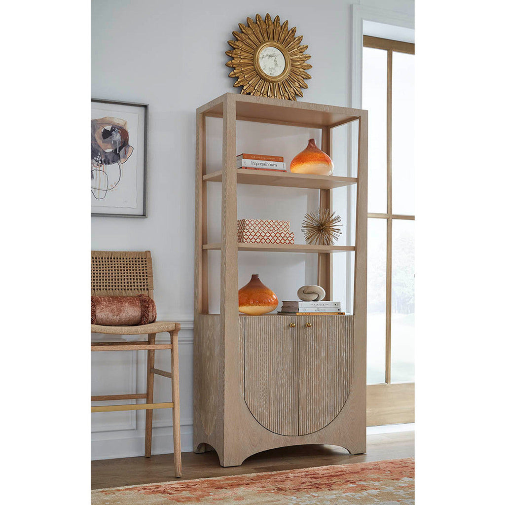 Tabouret de bar de ferme en chêne cérusé et jonc avec dossier tressé pour cuisine et salle à manger