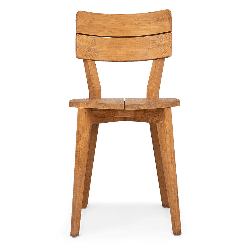 Chaise de salle à manger sans accoudoirs en teck recyclé rustique avec texture grainée "Heritage"