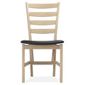 Chaise de salle à manger classique en chêne massif et cuir avec assise rembourrée moelleuse pour salle à manger