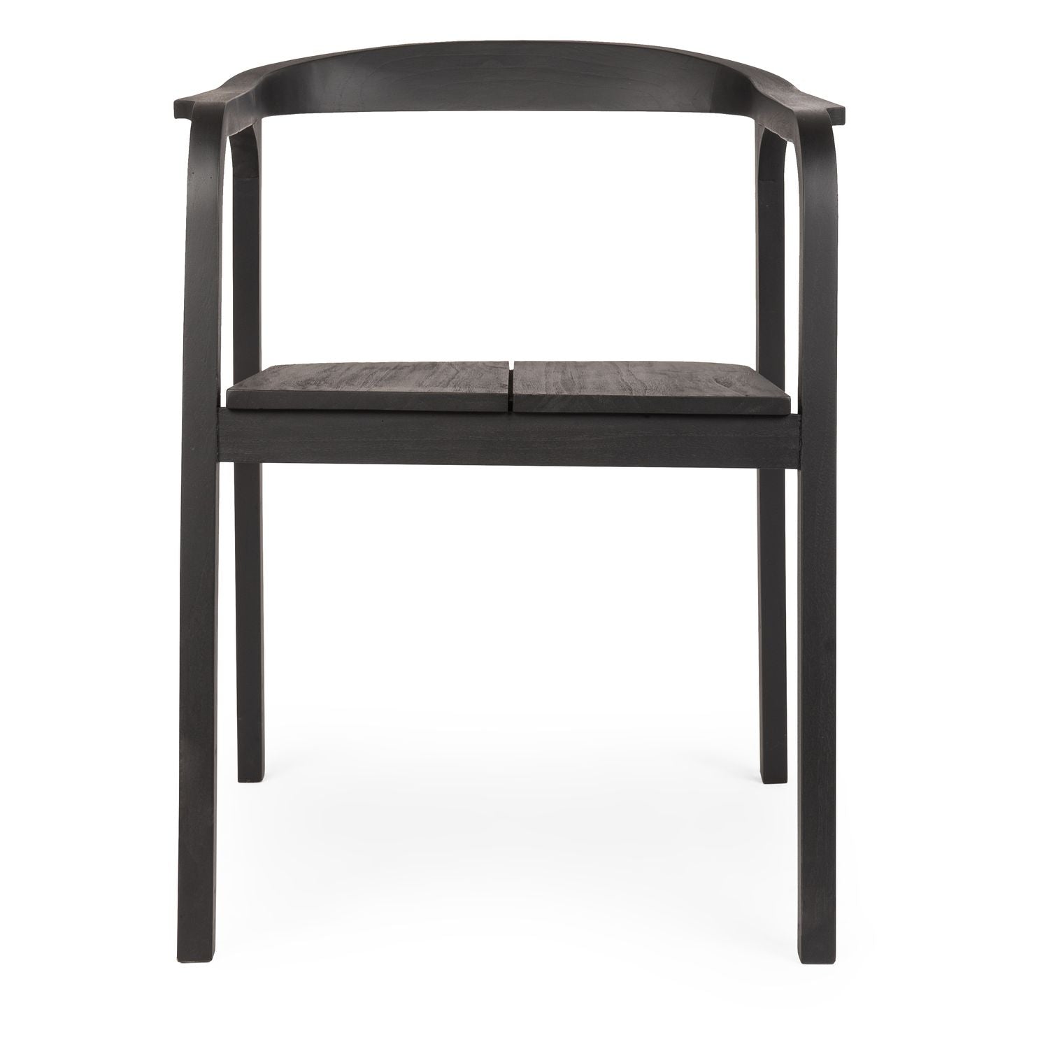 Chaise de salle à manger rustique en teck recyclé avec accoudoirs en Y