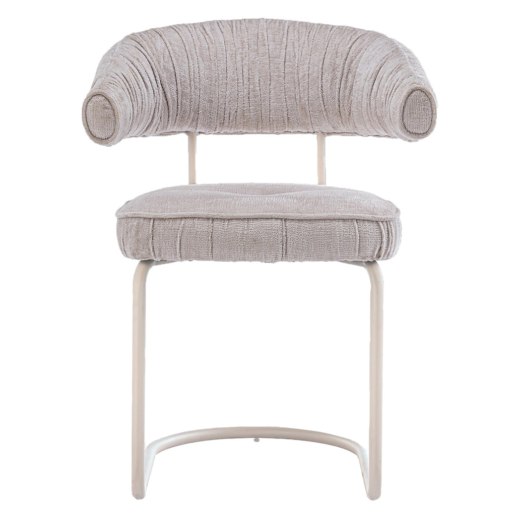 Chaise de salle à manger contemporaine en tissu avec accoudoirs et dossier ergonomique moelleux pour salle à manger