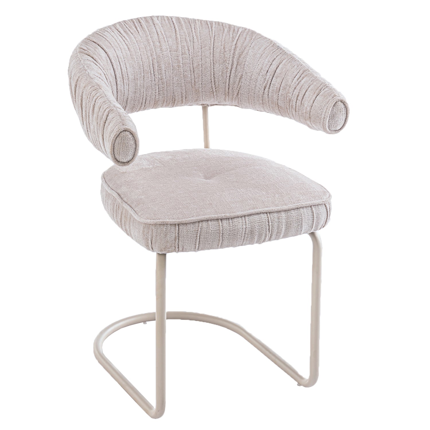 Chaise de salle à manger contemporaine en tissu avec accoudoirs et dossier ergonomique moelleux pour salle à manger