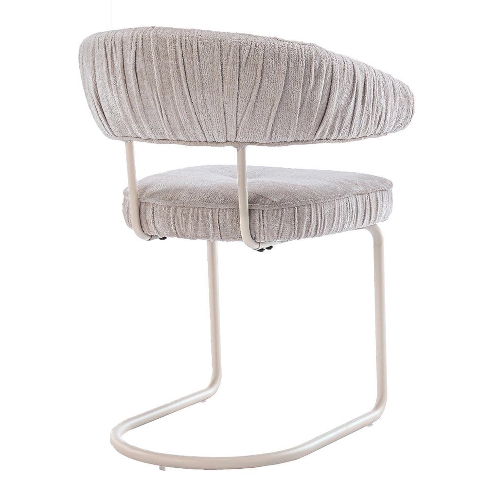 Chaise de salle à manger contemporaine en tissu avec accoudoirs et dossier ergonomique moelleux pour salle à manger