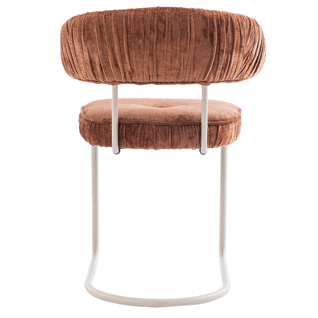 Chaise de salle à manger contemporaine en tissu avec accoudoirs et dossier ergonomique moelleux pour salle à manger