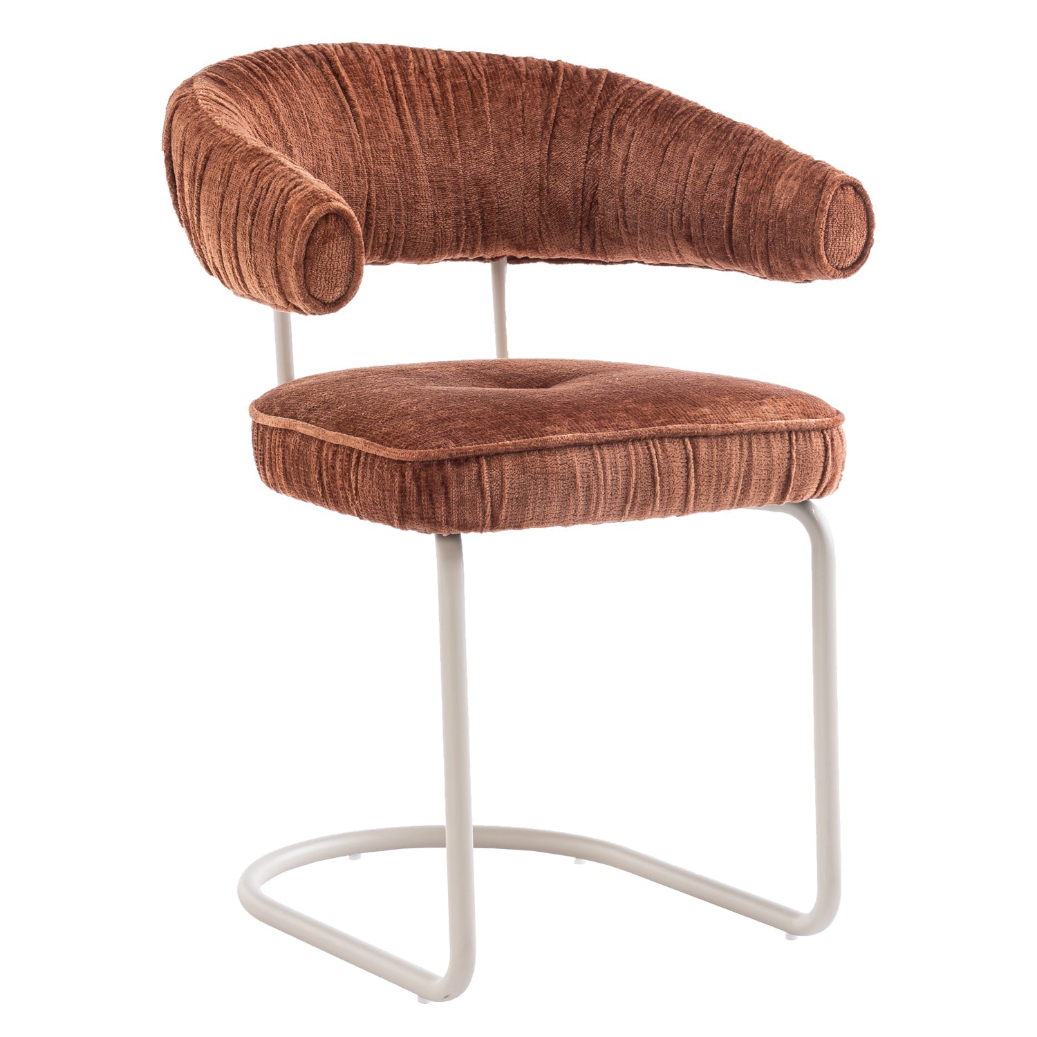 Chaise de salle à manger contemporaine en tissu avec accoudoirs et dossier ergonomique moelleux pour salle à manger