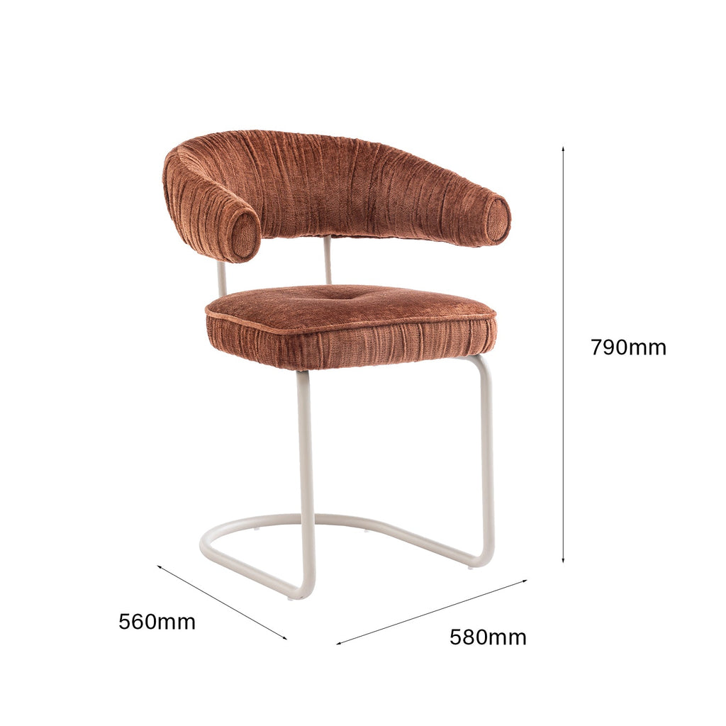 Chaise de salle à manger contemporaine en tissu avec accoudoirs et dossier ergonomique moelleux pour salle à manger