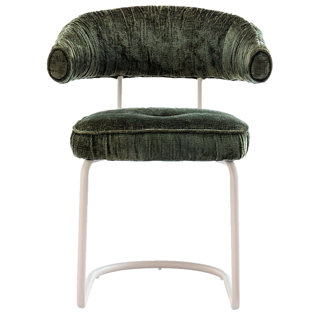 Chaise de salle à manger contemporaine en tissu avec accoudoirs et dossier ergonomique moelleux pour salle à manger