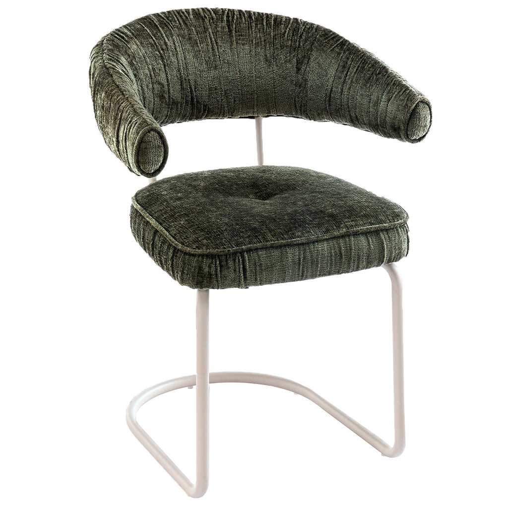 Chaise de salle à manger contemporaine en tissu avec accoudoirs et dossier ergonomique moelleux pour salle à manger