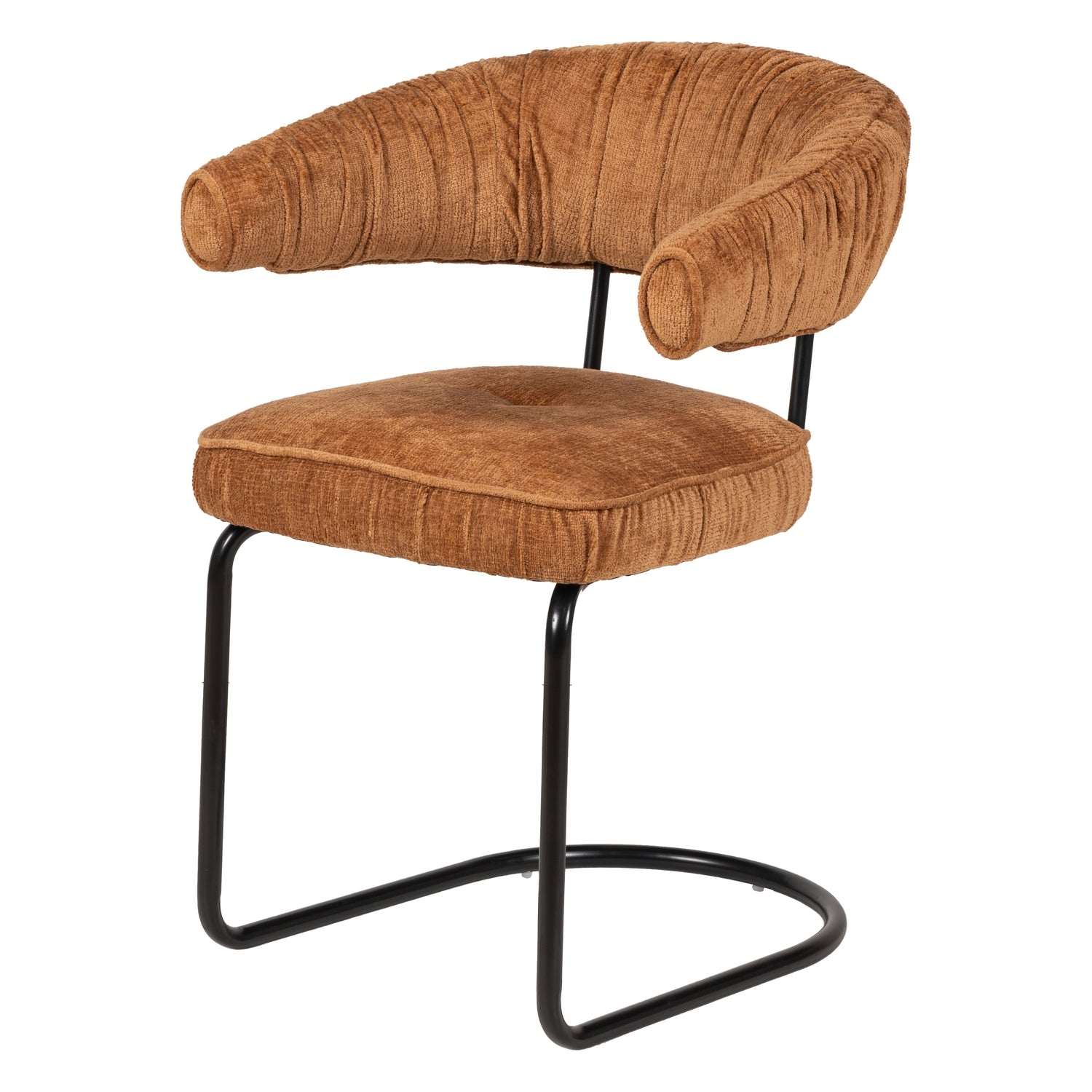 Chaise de salle à manger contemporaine en tissu avec accoudoirs et dossier ergonomique moelleux pour salle à manger