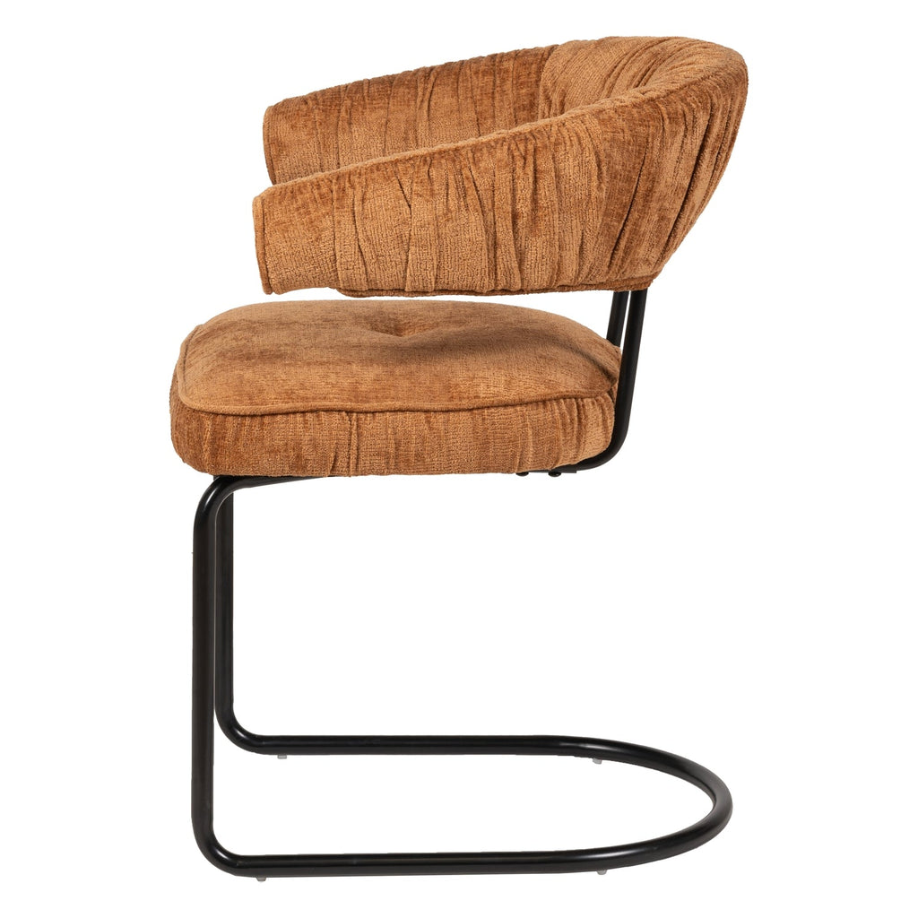 Chaise de salle à manger contemporaine en tissu avec accoudoirs et dossier ergonomique moelleux pour salle à manger