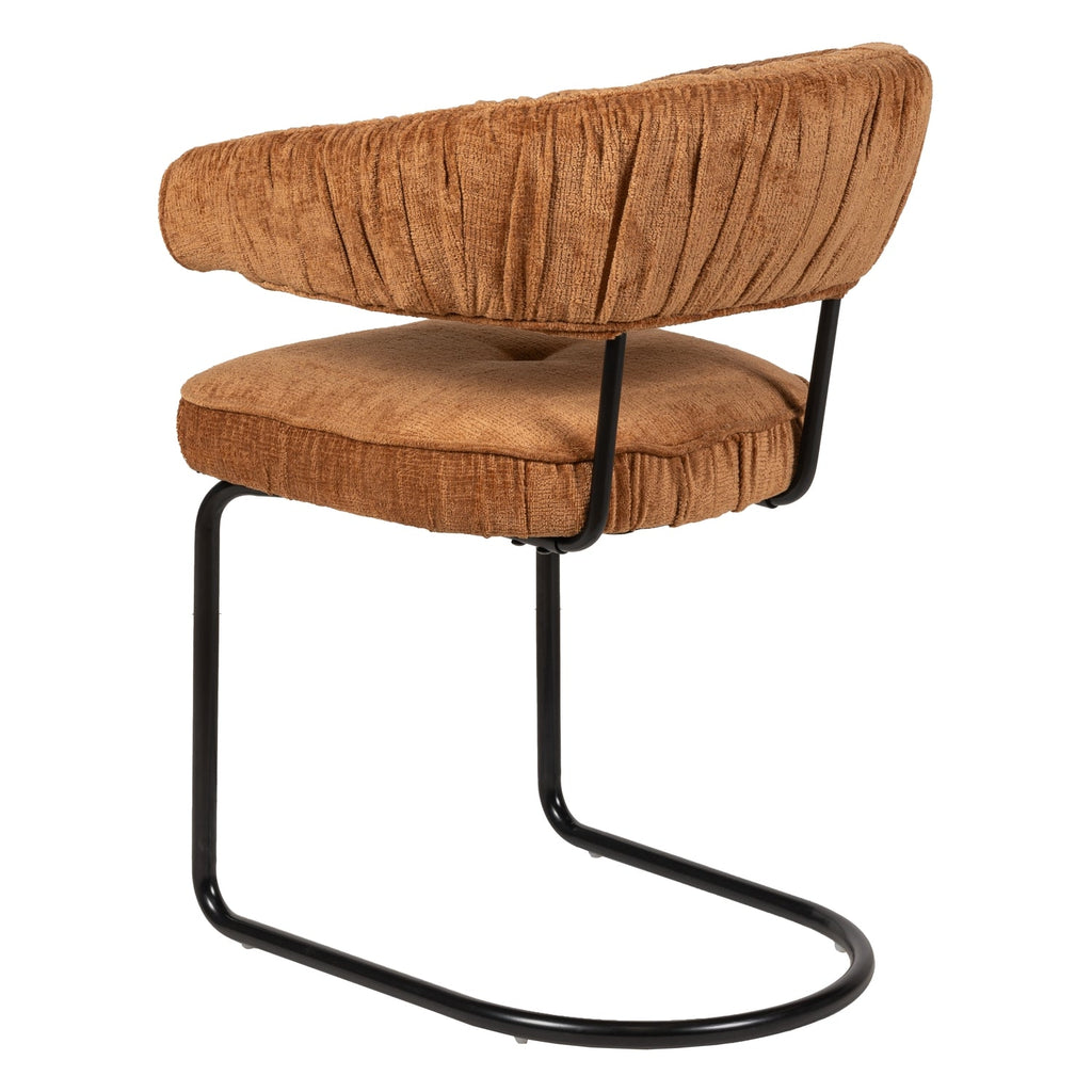 Chaise de salle à manger contemporaine en tissu avec accoudoirs et dossier ergonomique moelleux pour salle à manger
