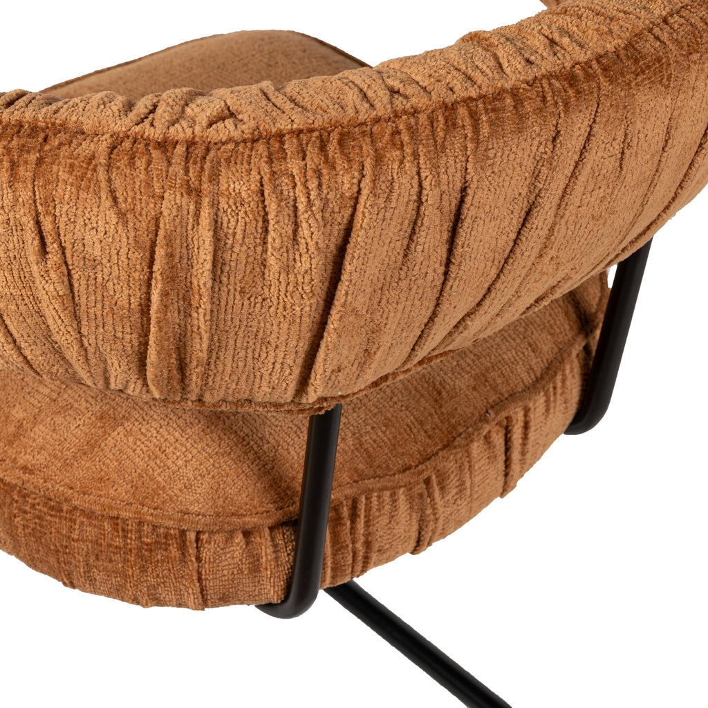 Chaise de salle à manger contemporaine en tissu avec accoudoirs et dossier ergonomique moelleux pour salle à manger