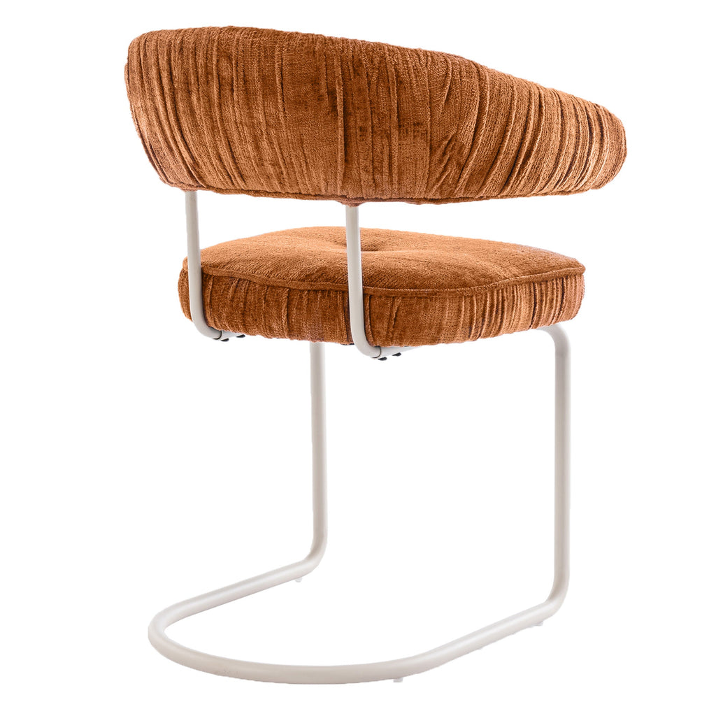 Chaise de salle à manger contemporaine en tissu avec accoudoirs et dossier ergonomique moelleux pour salle à manger
