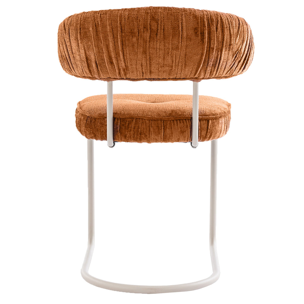 Chaise de salle à manger contemporaine en tissu avec accoudoirs et dossier ergonomique moelleux pour salle à manger