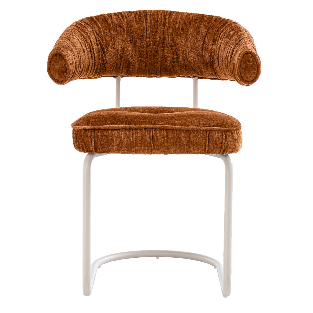 Chaise de salle à manger contemporaine en tissu avec accoudoirs et dossier ergonomique moelleux pour salle à manger