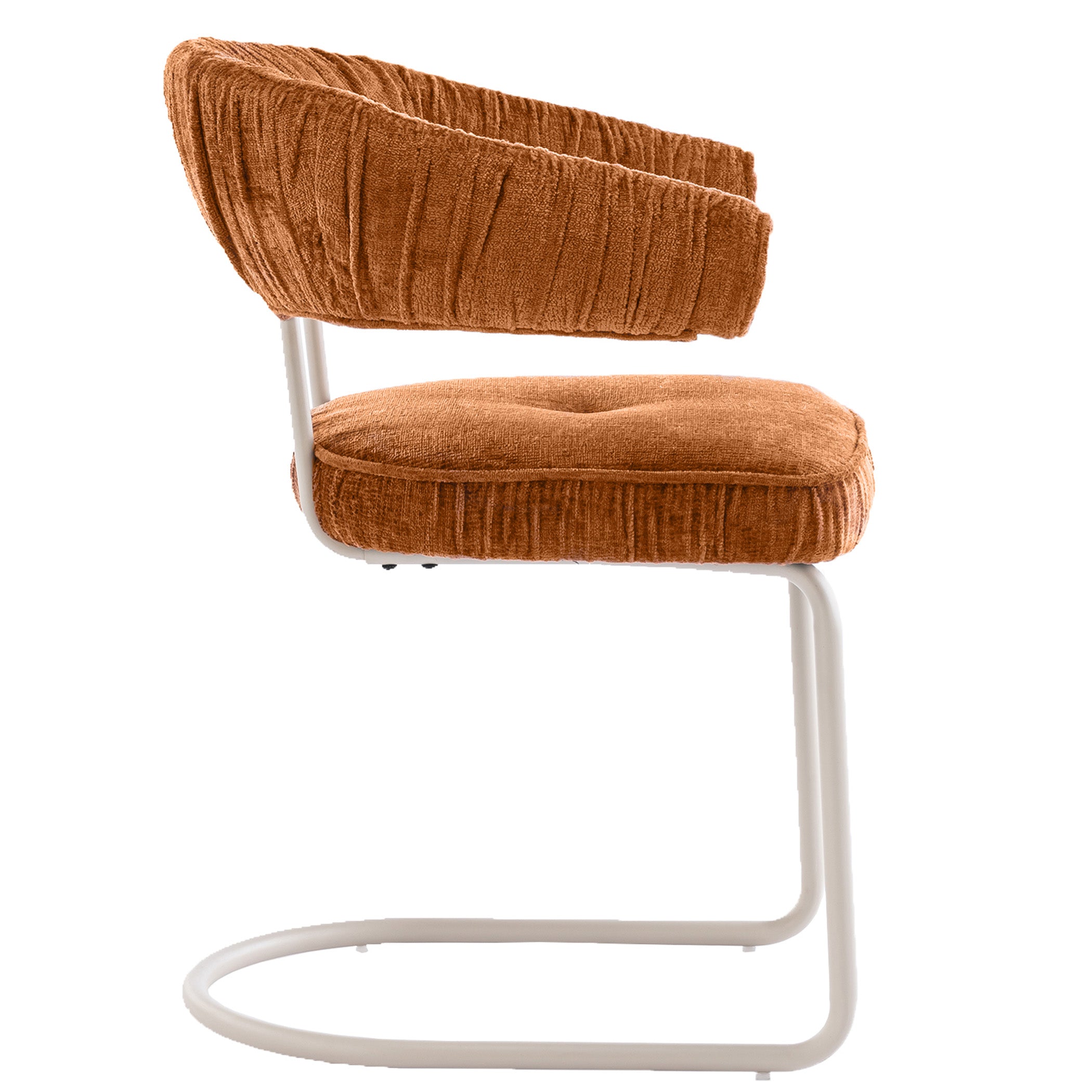 Chaise de salle à manger contemporaine en tissu avec accoudoirs et dossier ergonomique moelleux pour salle à manger